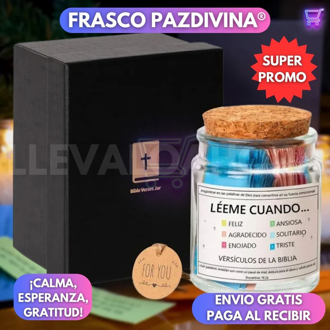 Frasco PazDivina® | Encuentra Paz, Inspiración y Reflexión en Cada Versículo (Incluye estuche de lujo)