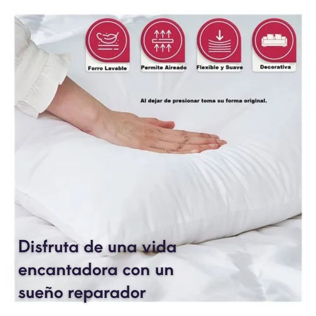 Duerme sin dolor y despierta renovado – Pack 4 Almohadas Premium Siliconadas GoodRest®💤 – Paga 2 Lleva 4
