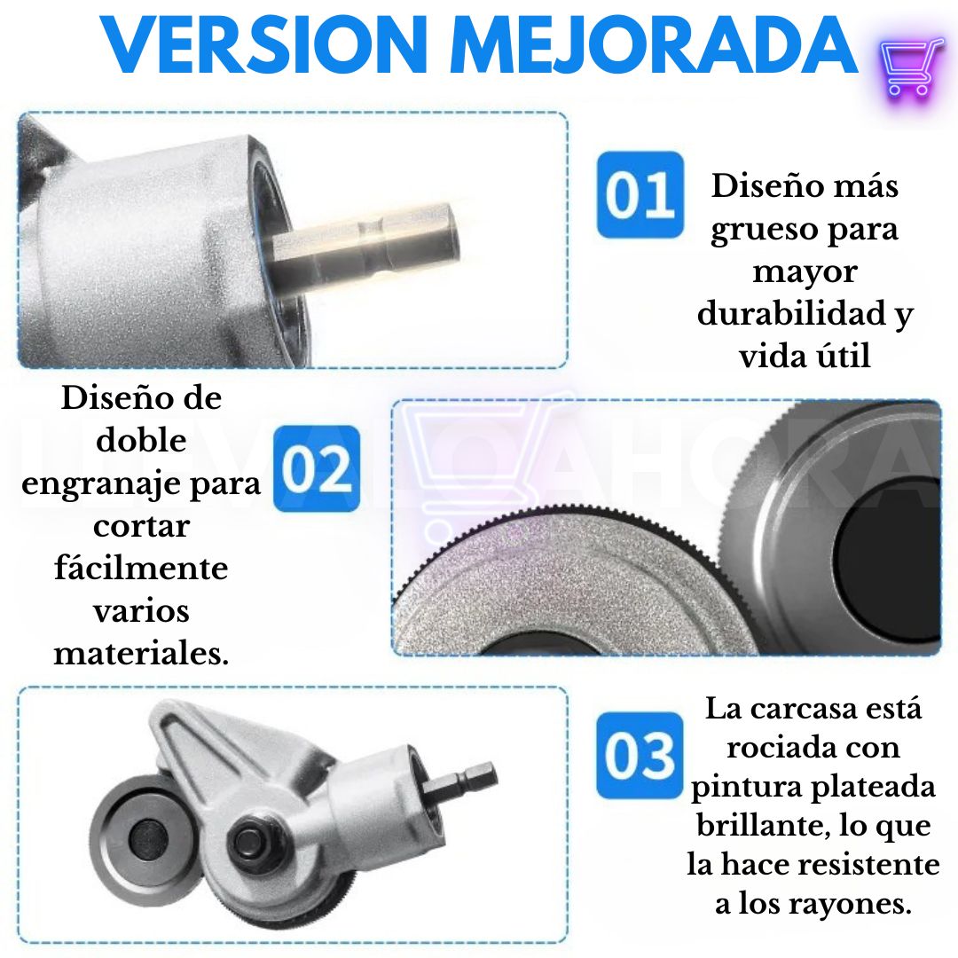 Convierte tu Taladro en una Cortadora de Metal Profesional con el Adaptador CorteX® – 🎁 Incluye guía de corte gratis