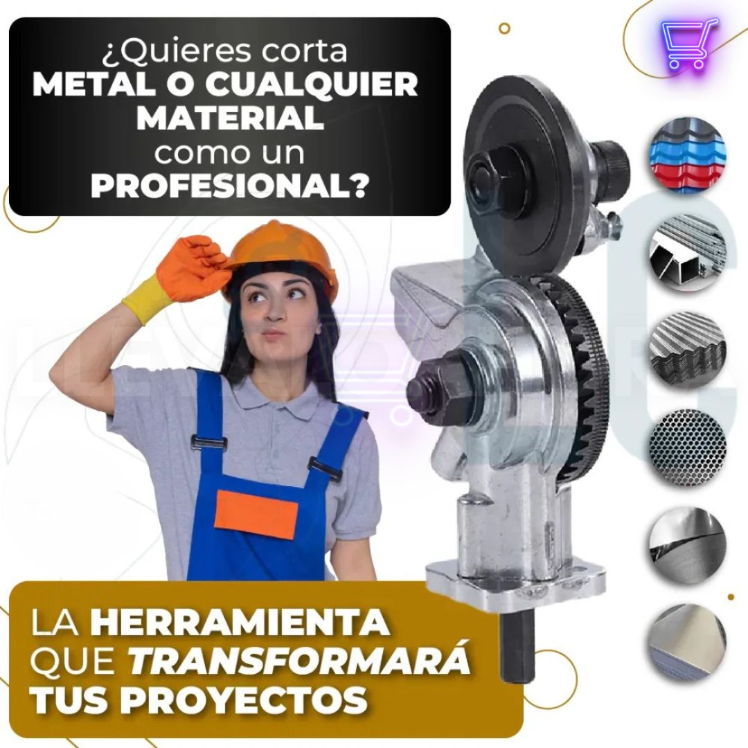 Convierte tu Taladro en una Cortadora de Metal Profesional con el Adaptador CorteX® – 🎁 Incluye guía de corte gratis