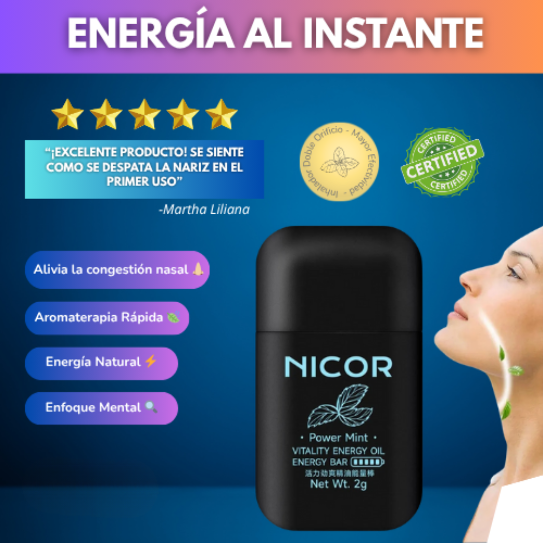 Respira Mejor y Llénate de Energía ⚡ con el Inhalador Nasal NICOR® | ¡Envío GRATIS y Descuento HOY!