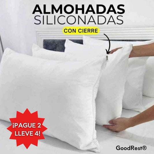 Duerme sin dolor y despierta renovado – Pack 4 Almohadas Premium Siliconadas GoodRest®💤 – Paga 2 Lleva 4