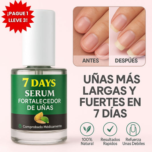 Fuerza + Crecimiento 3X en tus uñas con Base Endurecedora 7Days Nails® — ¡Paga 1 y Lleva 3!