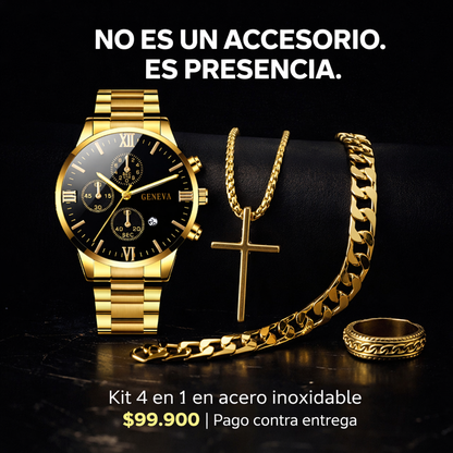 Presencia Imponente | Kit de Lujo 4 en 1 Black Royal™ para Hombre