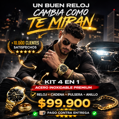 Presencia Imponente | Kit de Lujo 4 en 1 Black Royal™ para Hombre