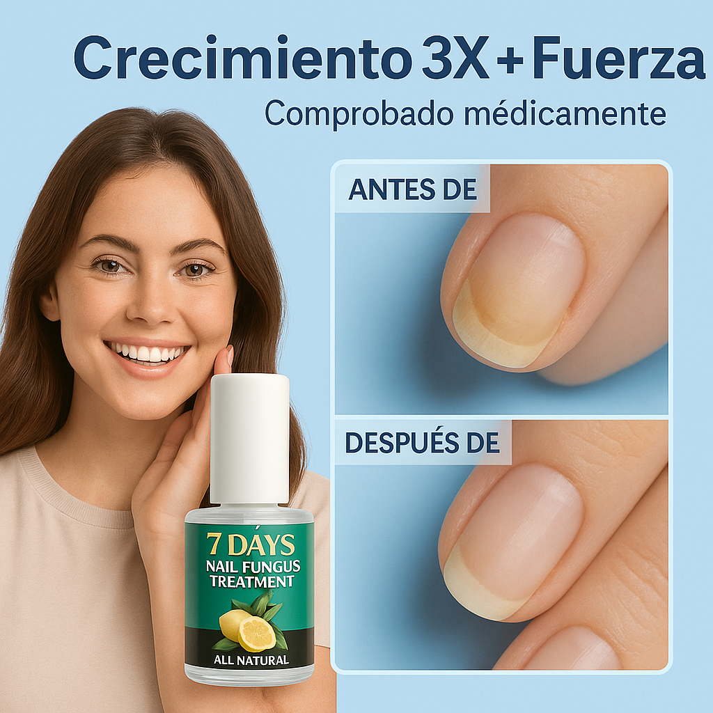 Fuerza + Crecimiento 3X en tus uñas con Base Endurecedora 7Days Nails® — ¡Paga 1 y Lleva 3!