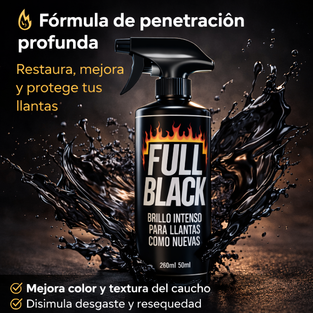 FULL BLACK™ | Devuelve el negro profundo a tus llantas en minutos