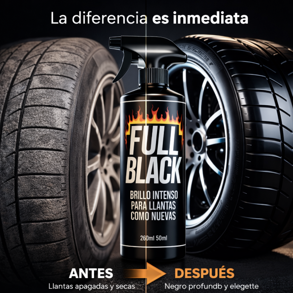 FULL BLACK™ | Devuelve el negro profundo a tus llantas en minutos