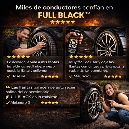 FULL BLACK™ | Devuelve el negro profundo a tus llantas en minutos