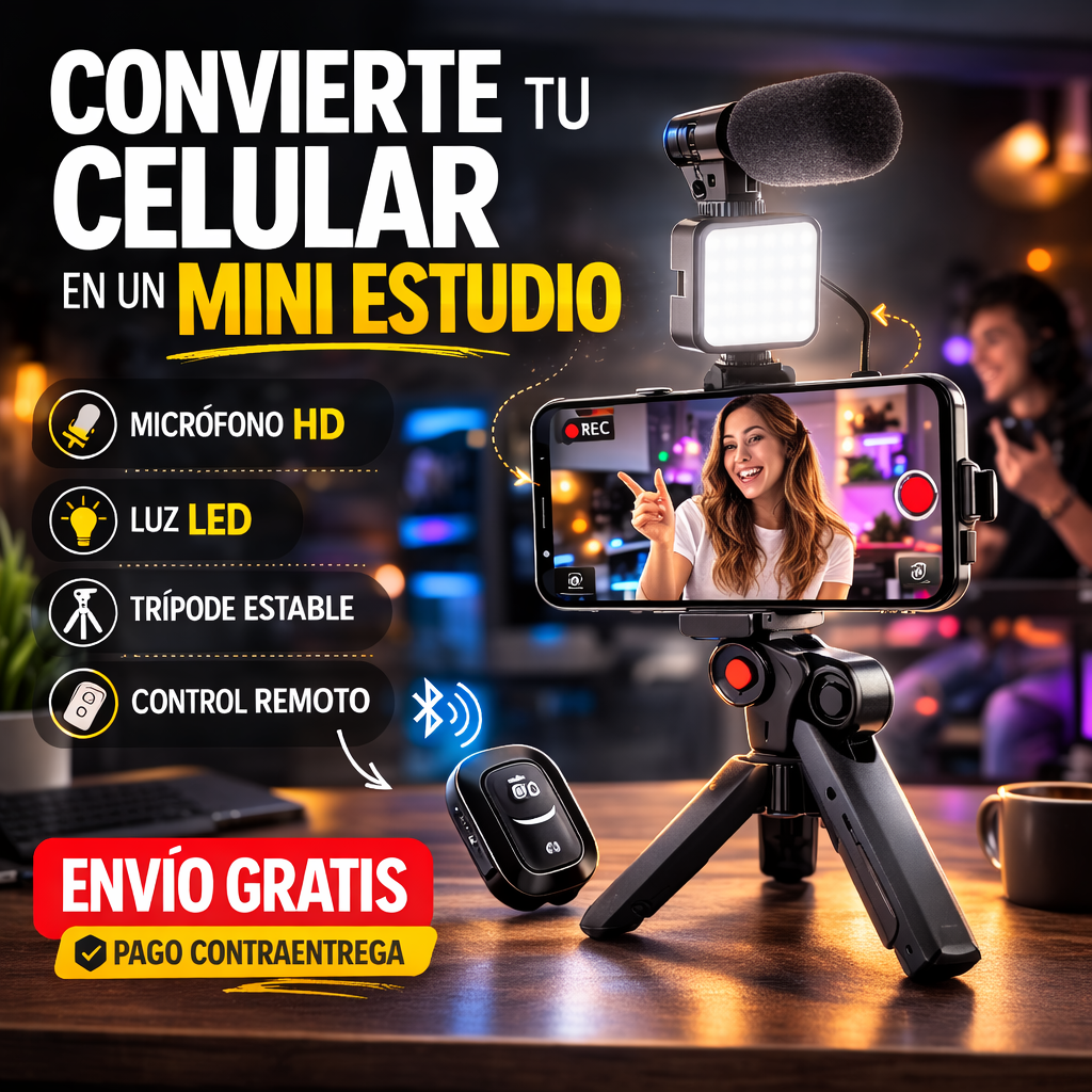 Convierte tu celular en un mini estudio | CREATOR PRO KIT™ 3 EN 1
