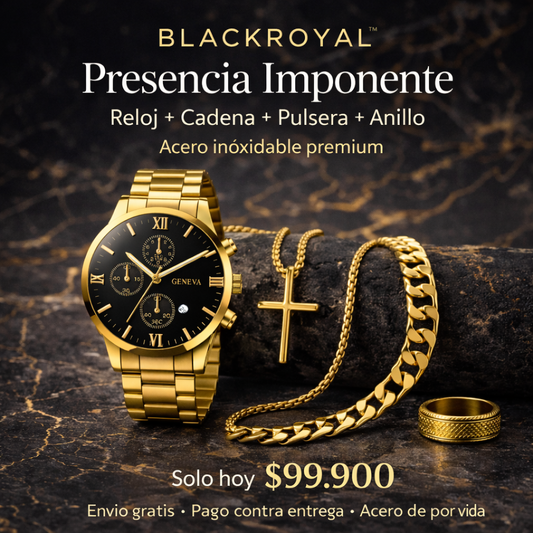 Presencia Imponente | Kit de Lujo 4 en 1 Black Royal™ para Hombre