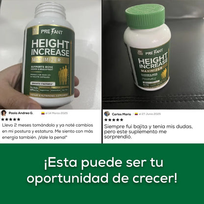 ⭐ Aumenta tu Estatura Naturalmente | Height Increase Maximizer® x 62 Capsulas | Precio especial Black friday