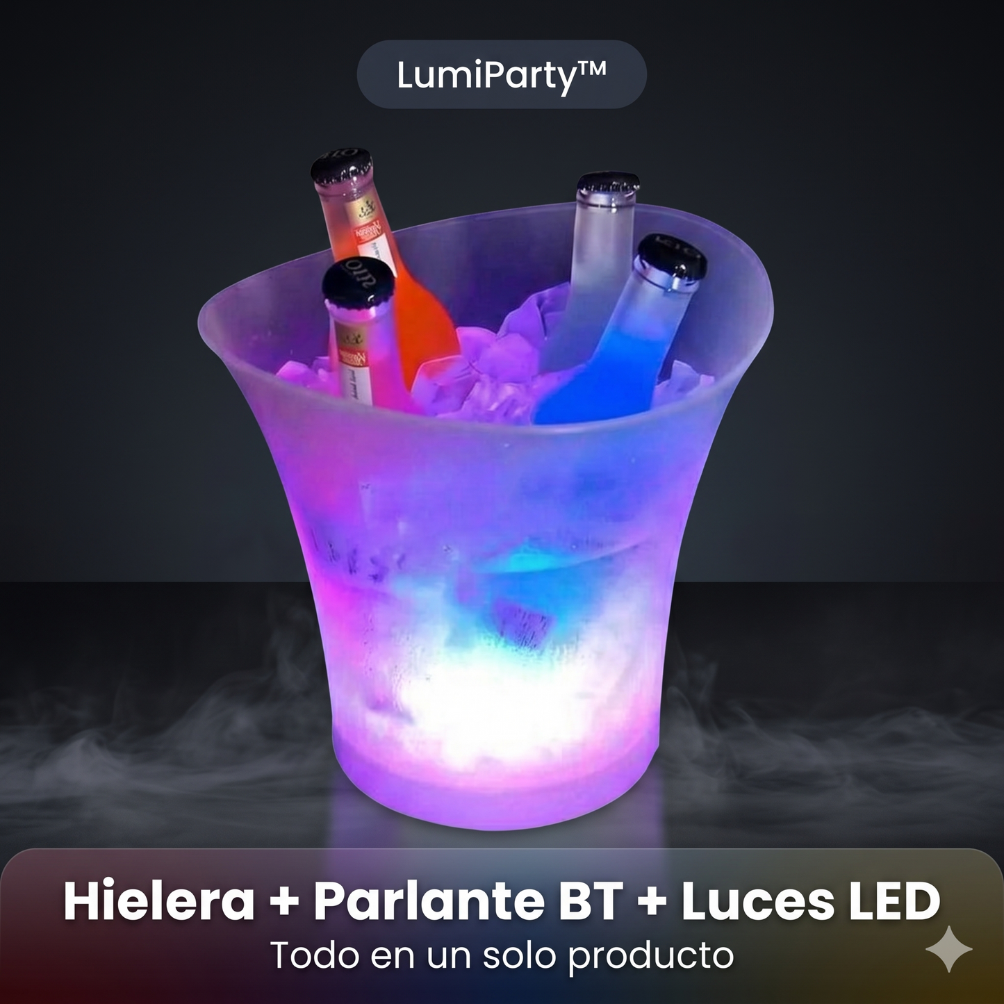 LumiParty™ | Hielera con Parlante Bluetooth y Luces LED RGB 5L