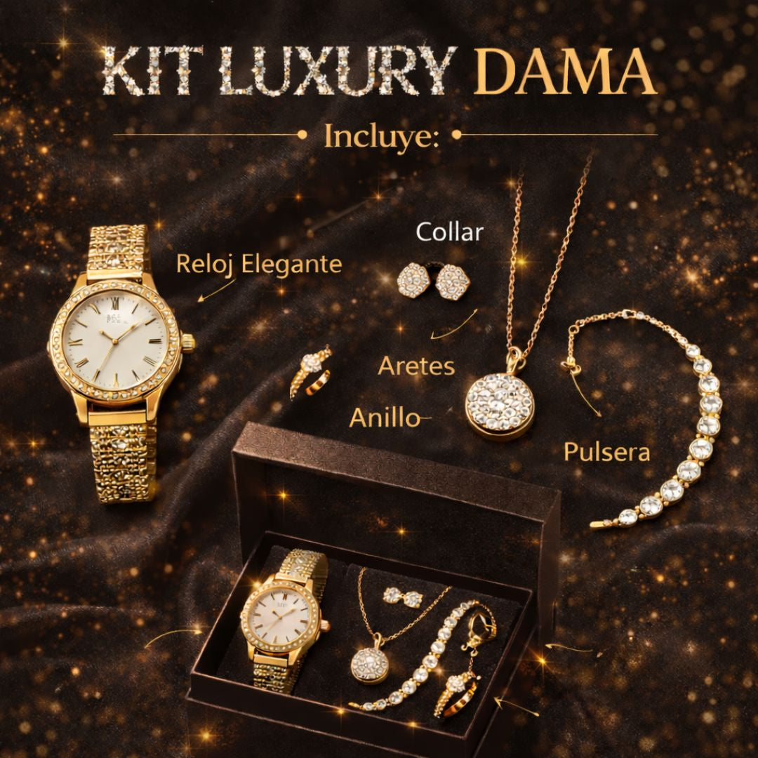 💎 Kit Luxury Dama® | Reloj + Joyas Combinadas para un Look Elegante y Completo